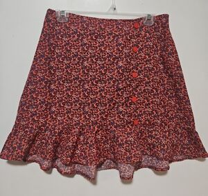 Floral Red Skirt